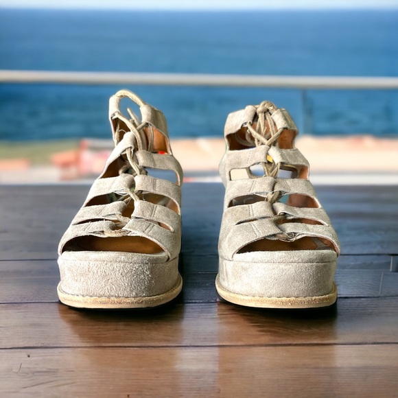 JEFFREY CAMPBELL Suede XIMENO Platform Gladiator Sandals Size 7 - Picture 3 of 8